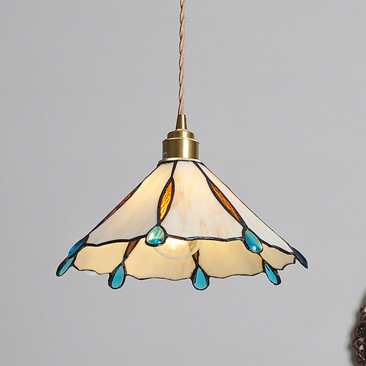Retro Glassmaleri Tiffany Kjegle Pendellampe | Luvikno