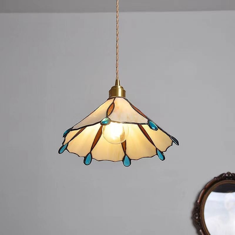Retro Glassmaleri Tiffany Kjegle Pendellampe | Luvikno
