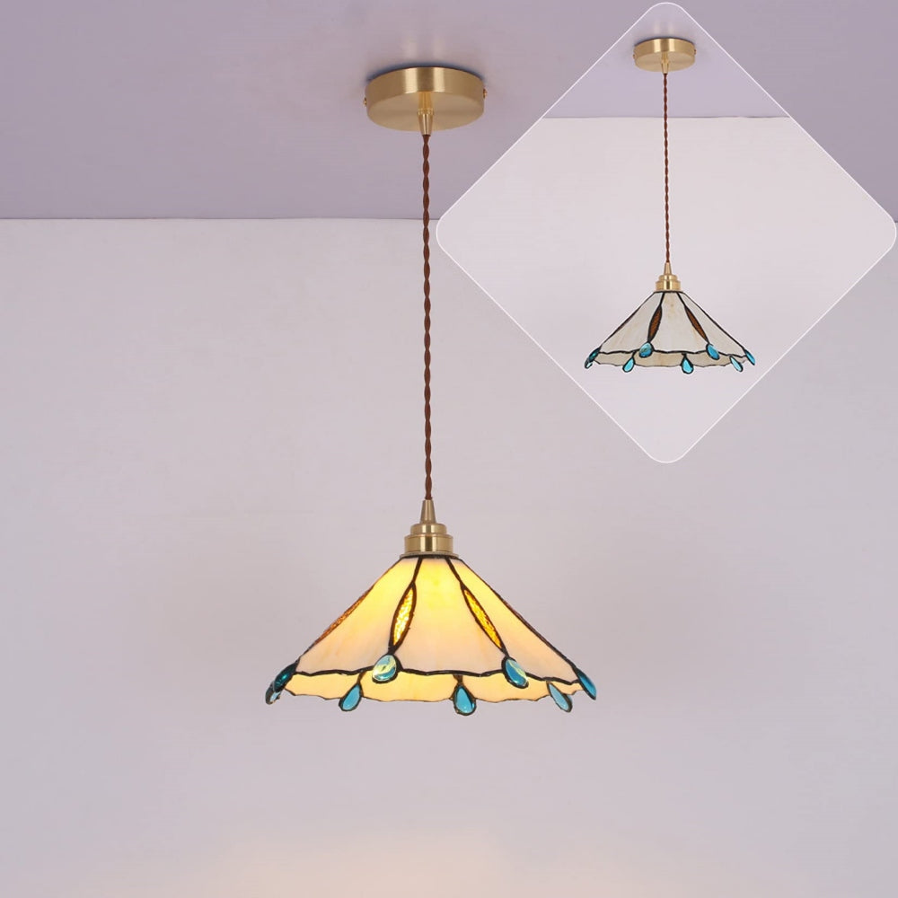 Retro Glassmaleri Tiffany Kjegle Pendellampe | Luvikno
