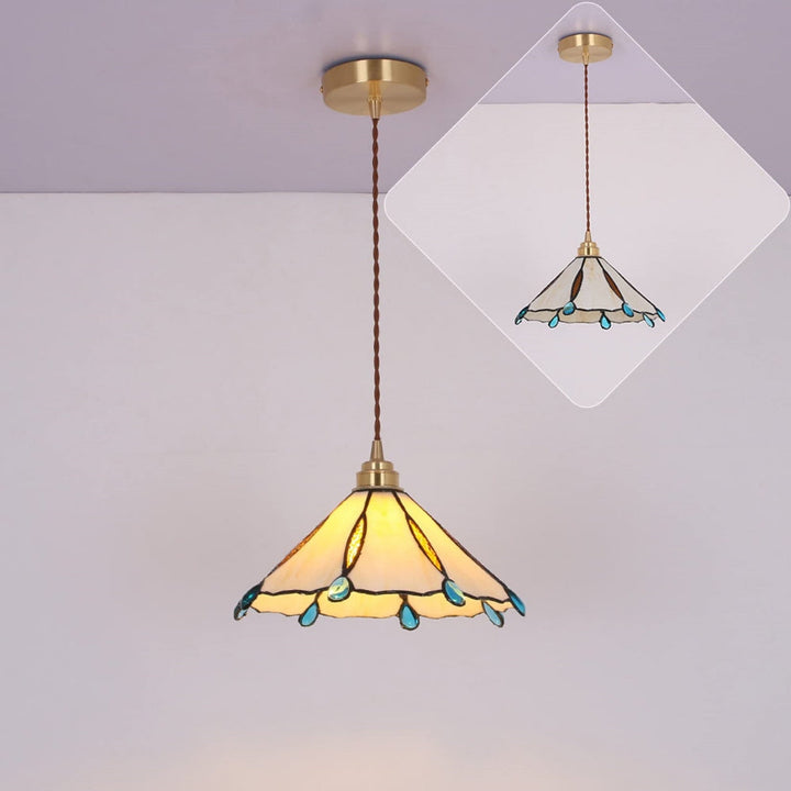 Retro Glassmaleri Tiffany Kjegle Pendellampe | Luvikno