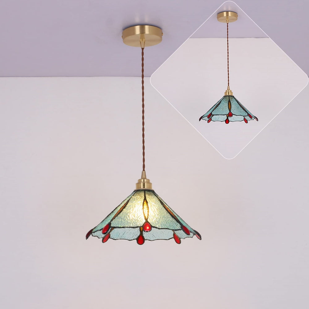 Retro Glassmaleri Tiffany Kjegle Pendellampe | Luvikno