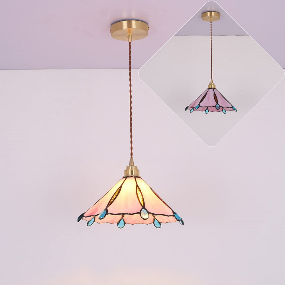 Retro Glassmaleri Tiffany Kjegle Pendellampe | Luvikno
