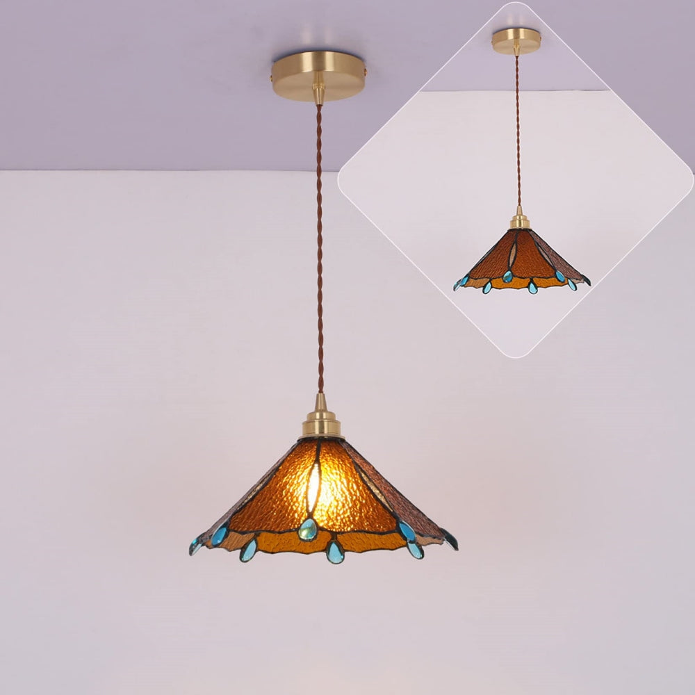 Retro Glassmaleri Tiffany Kjegle Pendellampe | Luvikno