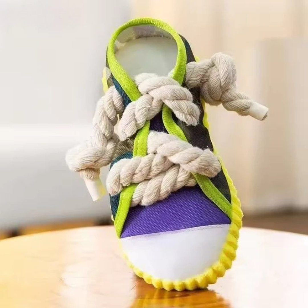 Robust hundelekene sneakers med tau og squeak-funksjon Luvikno