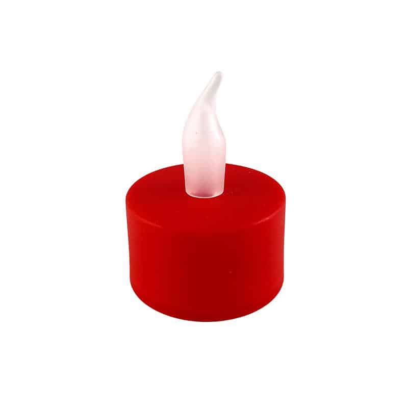LED tealight 12 stk. i rød med flamme | Luvikno