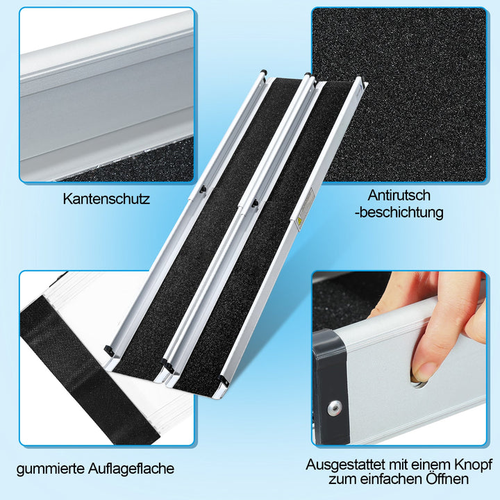 2x Rullestolrampe Aluminium Laste rampe opptil 300 kg | Luvikno