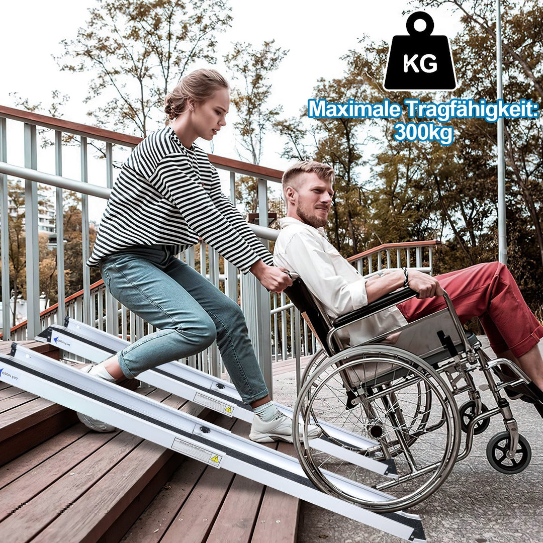 2x Rullestolrampe Aluminium Laste rampe opptil 300 kg | Luvikno