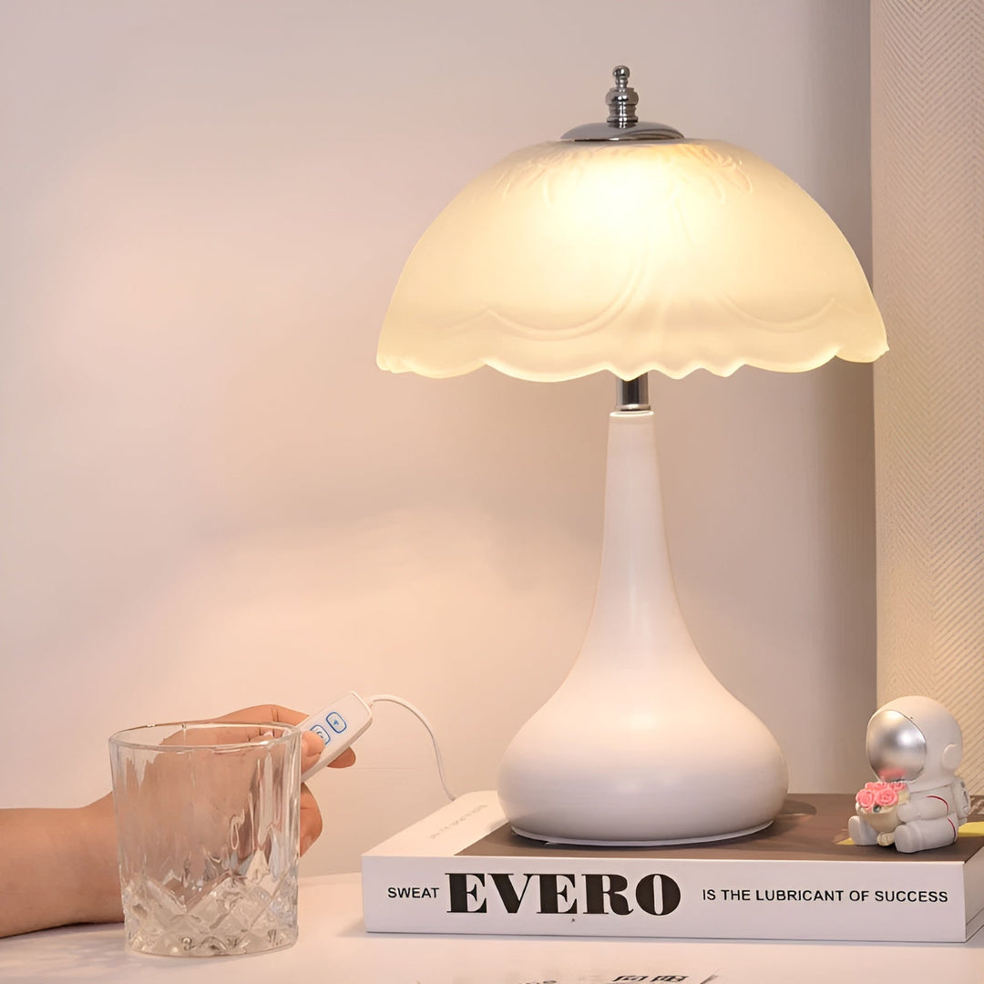 Luvikno | Eleganza Luxe Bordlampe – Tidøst Mushroom Form med LED Dimmemulighet i Myke Farger