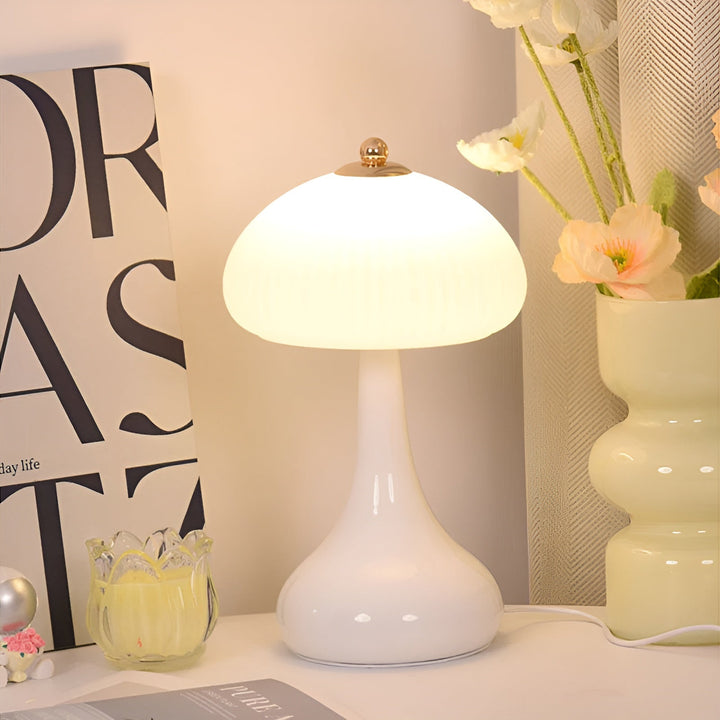 Luvikno | Eleganza Luxe Bordlampe – Tidøst Mushroom Form med LED Dimmemulighet i Myke Farger