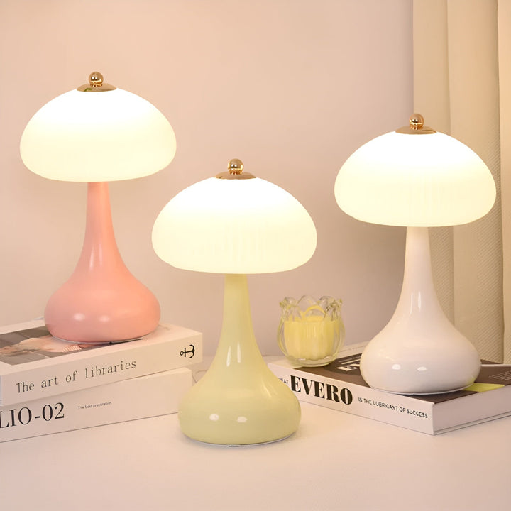 Luvikno | Eleganza Luxe Bordlampe – Tidøst Mushroom Form med LED Dimmemulighet i Myke Farger
