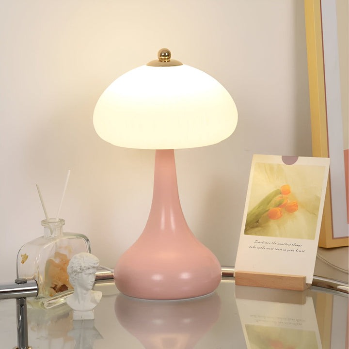 Luvikno | Eleganza Luxe Bordlampe – Tidøst Mushroom Form med LED Dimmemulighet i Myke Farger