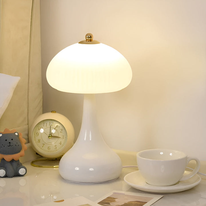 Luvikno | Eleganza Luxe Bordlampe – Tidøst Mushroom Form med LED Dimmemulighet i Myke Farger