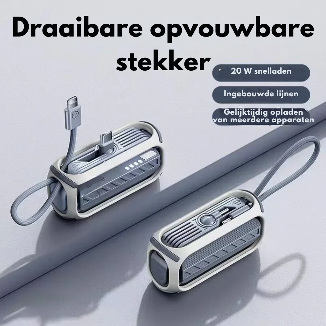 CompactCharge – Stilig bærbar power bank for reise Luvikno