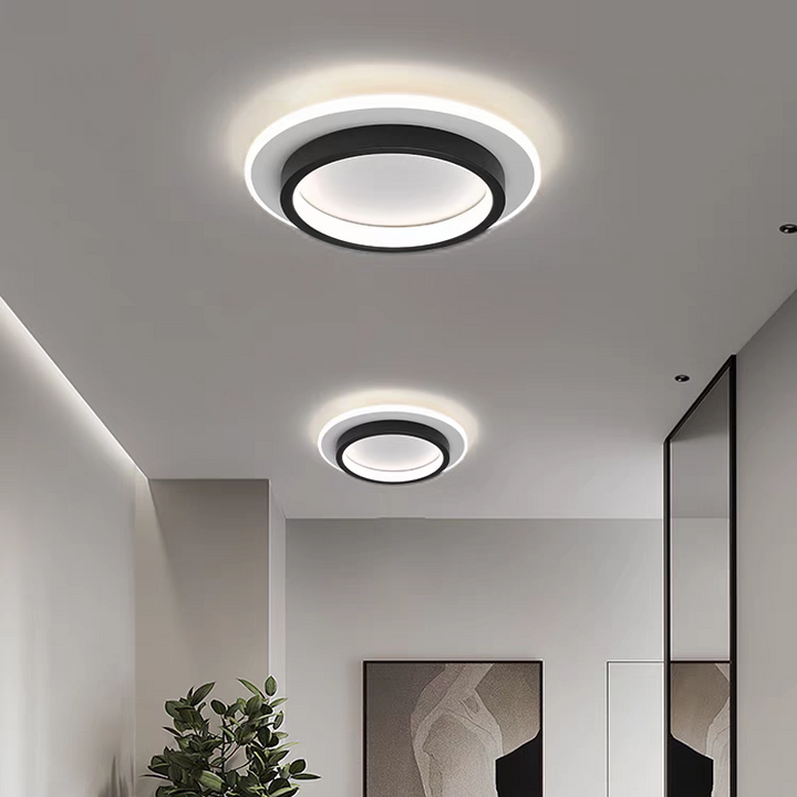 Rund Metall Akryl LED Taklampe | Luvikno