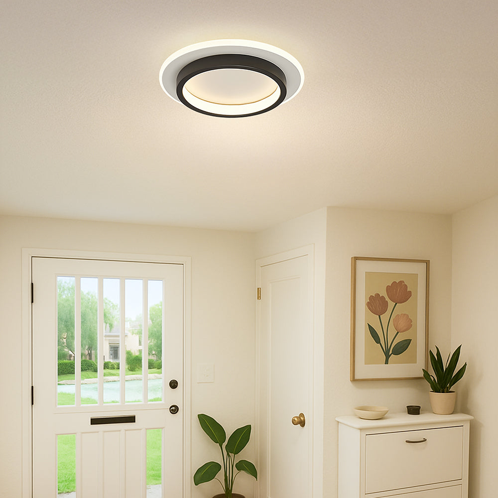 Rund Metall Akryl LED Taklampe | Luvikno