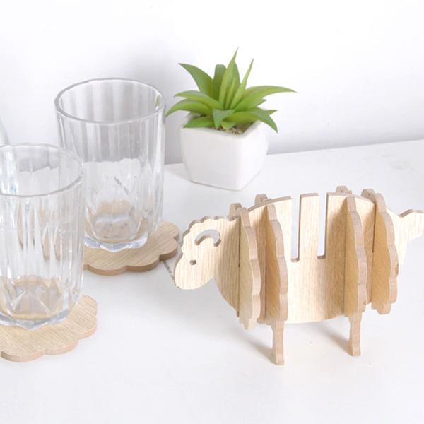 Rustikke Sau Cooperative Coaster (Sett av 6) | Luvikno