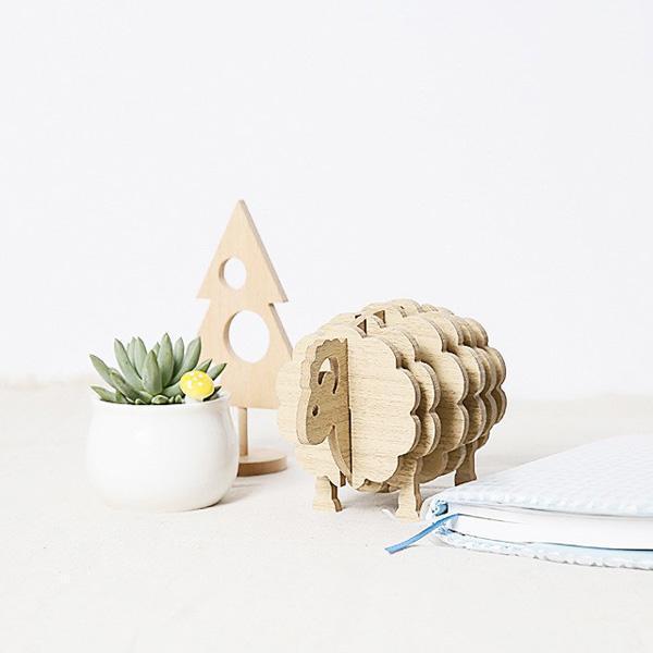 Rustikke Sau Cooperative Coaster (Sett av 6) | Luvikno