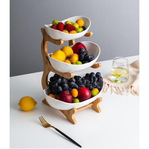 Rustikk Tier Plate Tre Stativ Med Tallerkener (Ulike Design & Farger) | Luvikno