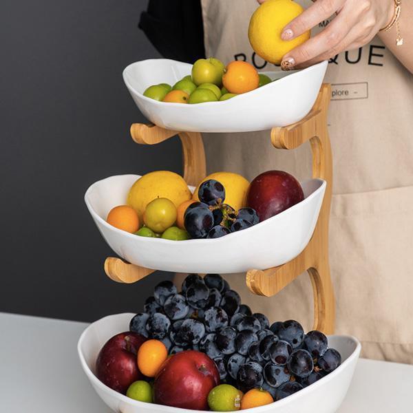 Rustikk Tier Plate Tre Stativ Med Tallerkener (Ulike Design & Farger) | Luvikno