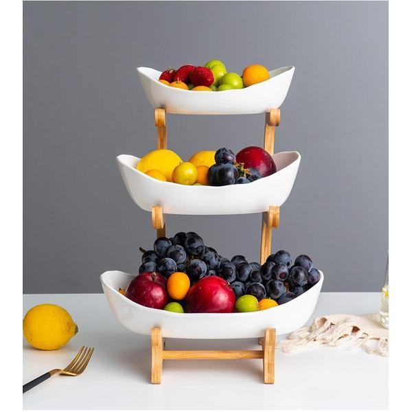 Rustikk Tier Plate Tre Stativ Med Tallerkener (Ulike Design & Farger) | Luvikno