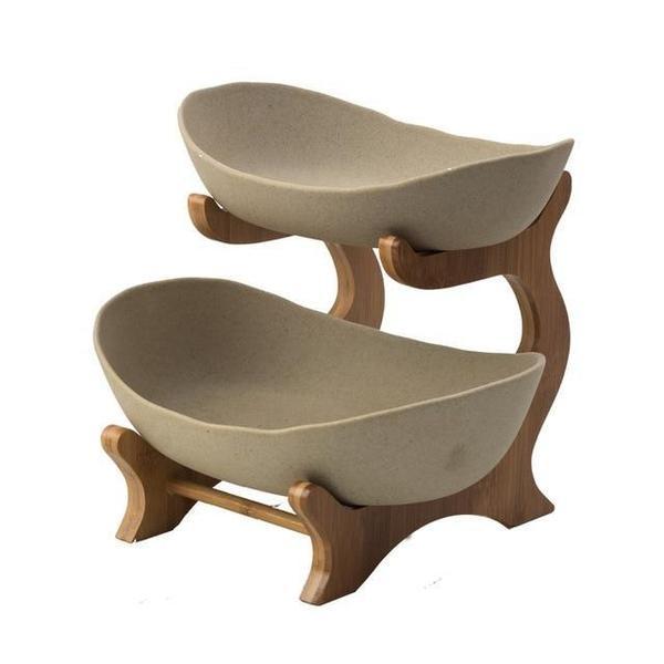 Rustikk Tier Plate Trestativ Med Tallerkener (Ulike Design & Farger) | Luvikno