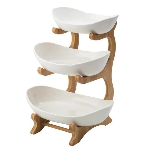 Rustikk Tier Plate Tre Stativ Med Tallerkener (Ulike Design & Farger) | Luvikno