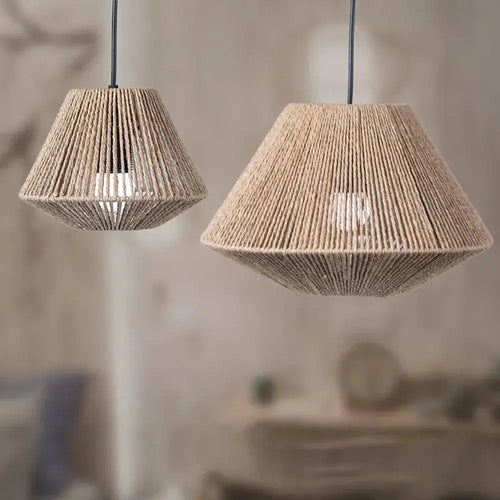 Luvikno | Elegant Rattan Pendellampe – Rustikk Geometrisk Belysning for Ethvert Rom
