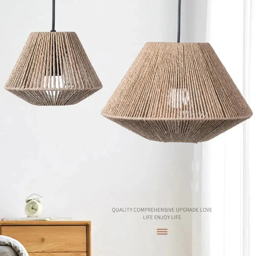 Luvikno | Elegant Rattan Pendellampe – Rustikk Geometrisk Belysning for Ethvert Rom