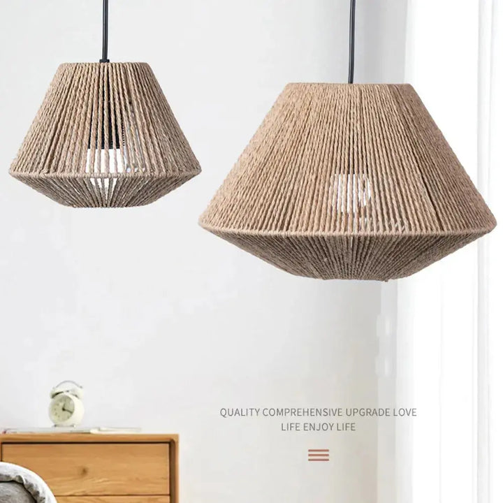 Luvikno | Elegant Rattan Pendellampe – Rustikk Geometrisk Belysning for Ethvert Rom