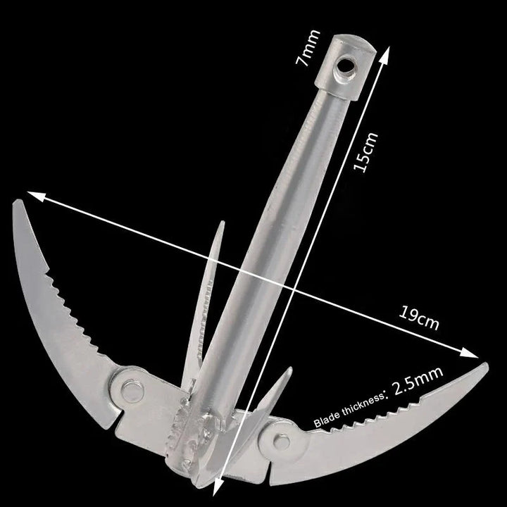 Luvikno | AquaGripX Faltanker for Båter | Robust Grip-Hook med Tau | Foldbar & Rusterbestandig | For Kayak, Kano & Fisketilbehør