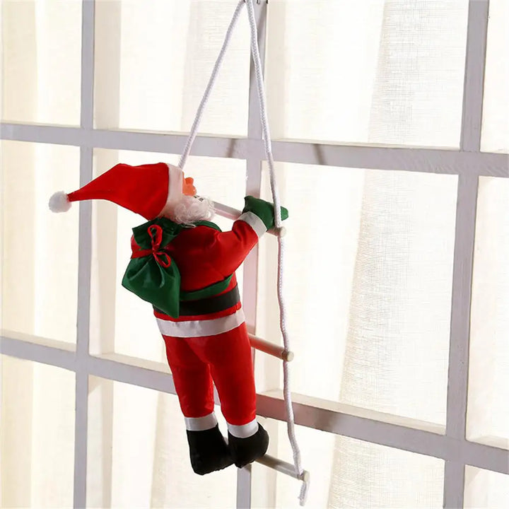 Klatrende julenisse dekorativ figur for hanging – Festlig vindusdekorasjon til jul, hengende juledekorasjon til stue og vinduer | Luvikno