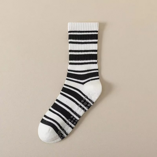 Unisex Mid-Calf Stripete Yogasokker - Rutsje-frie, Svettsugende, Luktkontroll Luvikno