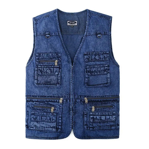 Luvik | Ärmellose Jeansweste Mit Mehreren Taschen Für Herren