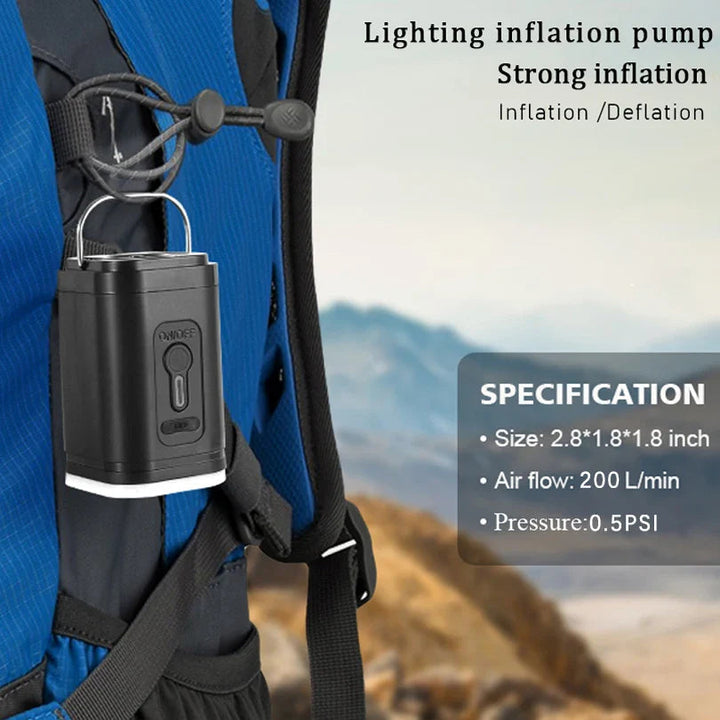 Mini luftpumpe USB-C med 5 dyser – 200 L/min | Luvikno
