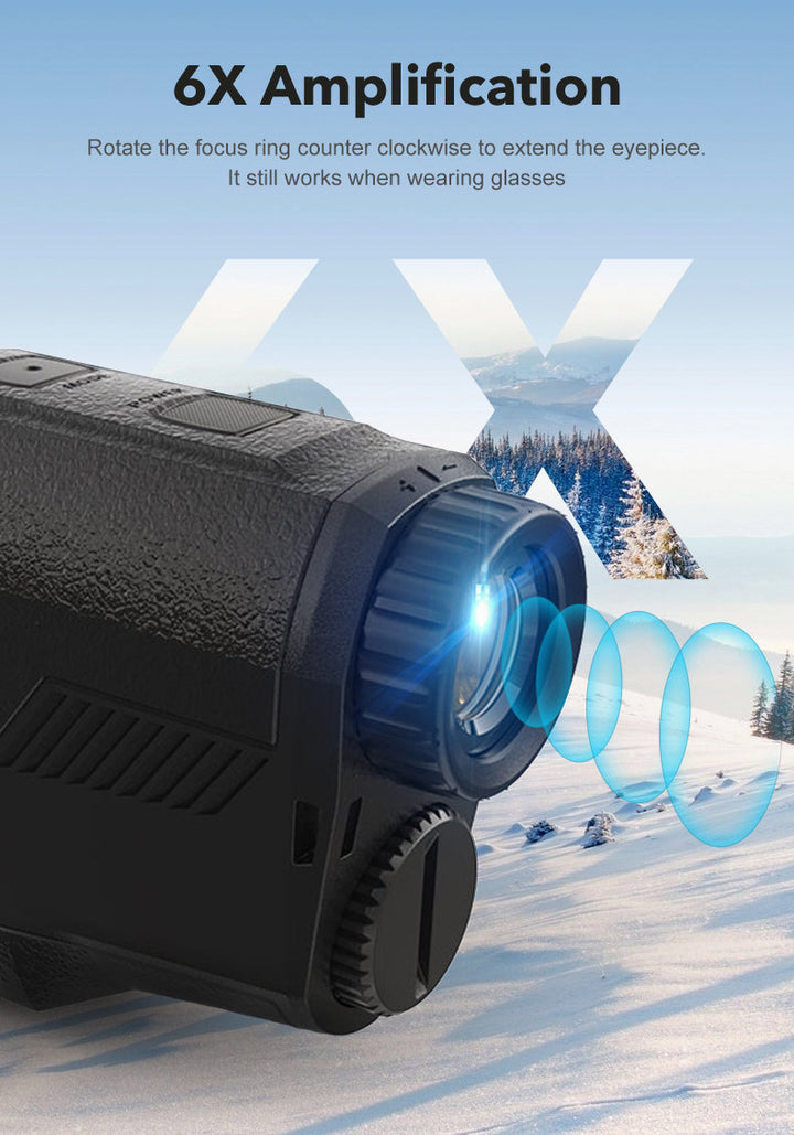 Golf Laser Avstandsmåler Rangefinder med Hellingsjustert Modus, Flag-Lås og Lang Rekkevidde Kapasitet for Golf og Jakt Luvikno