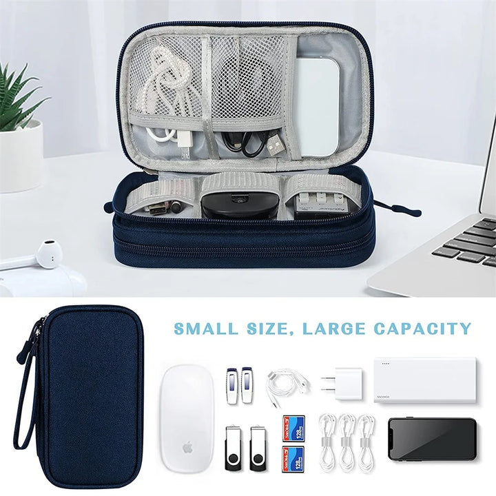 Luvikno | Techviva PackSafe Elektronisk Organizer Bag | 2-lags & vanntett | For kabler, ladere, USB & tilbehør | Kompakt & bærbar
