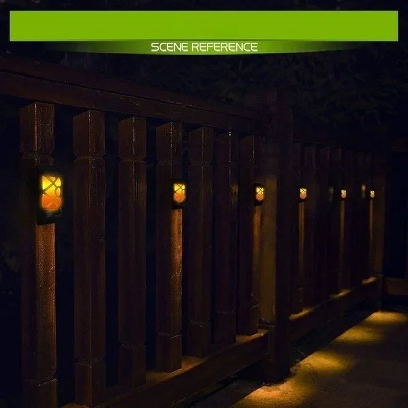 Luvikno | Solar-Torch FlammaLuce | 96 LED Flamme Lys | IP65 Vanntett | Hagevegglampe med Gitterdesign