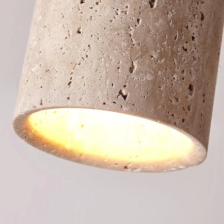 ÉclatPierre – Luksus Travertin LED Pendellampe for Hall Luvikno