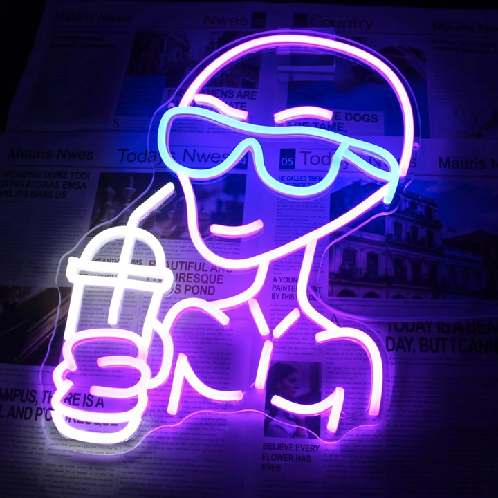 Cosmic Alien Neon LED-skjold for unik hjem- og festdekor Luvikno