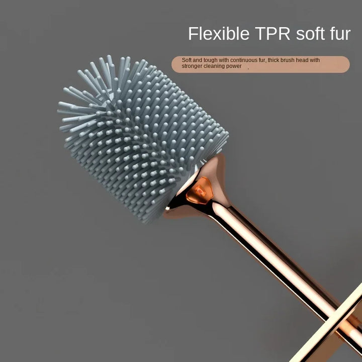 Luvikno | CleanFlex Toalettbørstesett | Veggmontert uten boring | Dyp rengjøring med myke TPR-bust