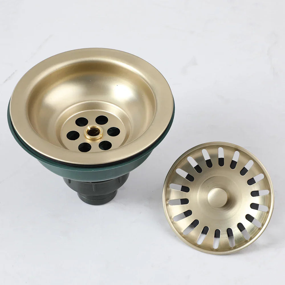 AquaGuard Rustfritt Stål Vaskestrainer med Luktfilter – Pop-Up Stopper & Anti-Blocking Kurv Luvikno