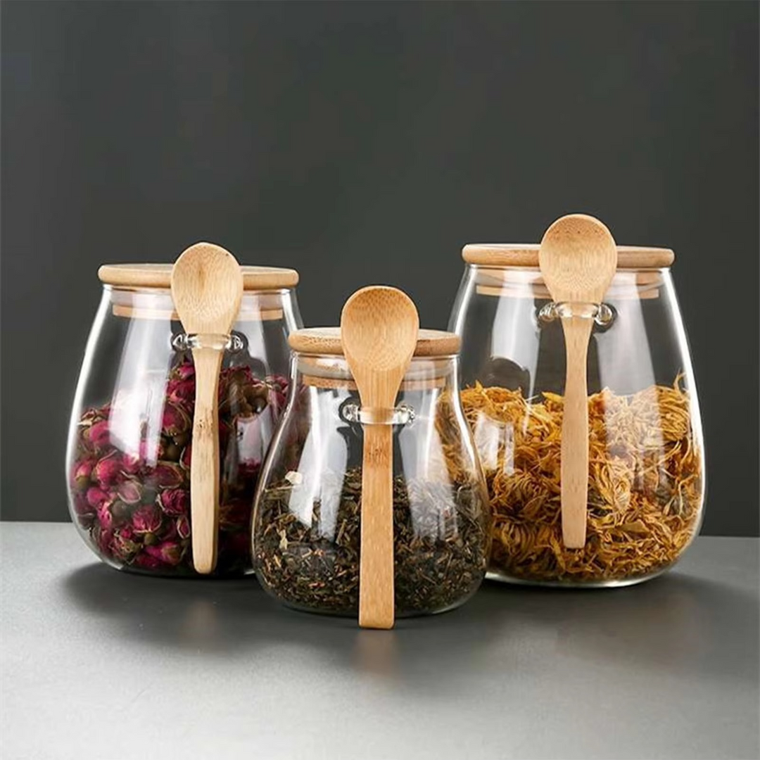 Premium Glass Airtight Canister with Sealed Lid for Kitchen Storage Luvikno