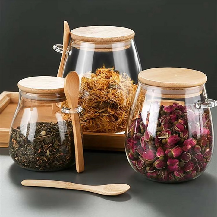 Premium Glass Airtight Canister with Sealed Lid for Kitchen Storage Luvikno