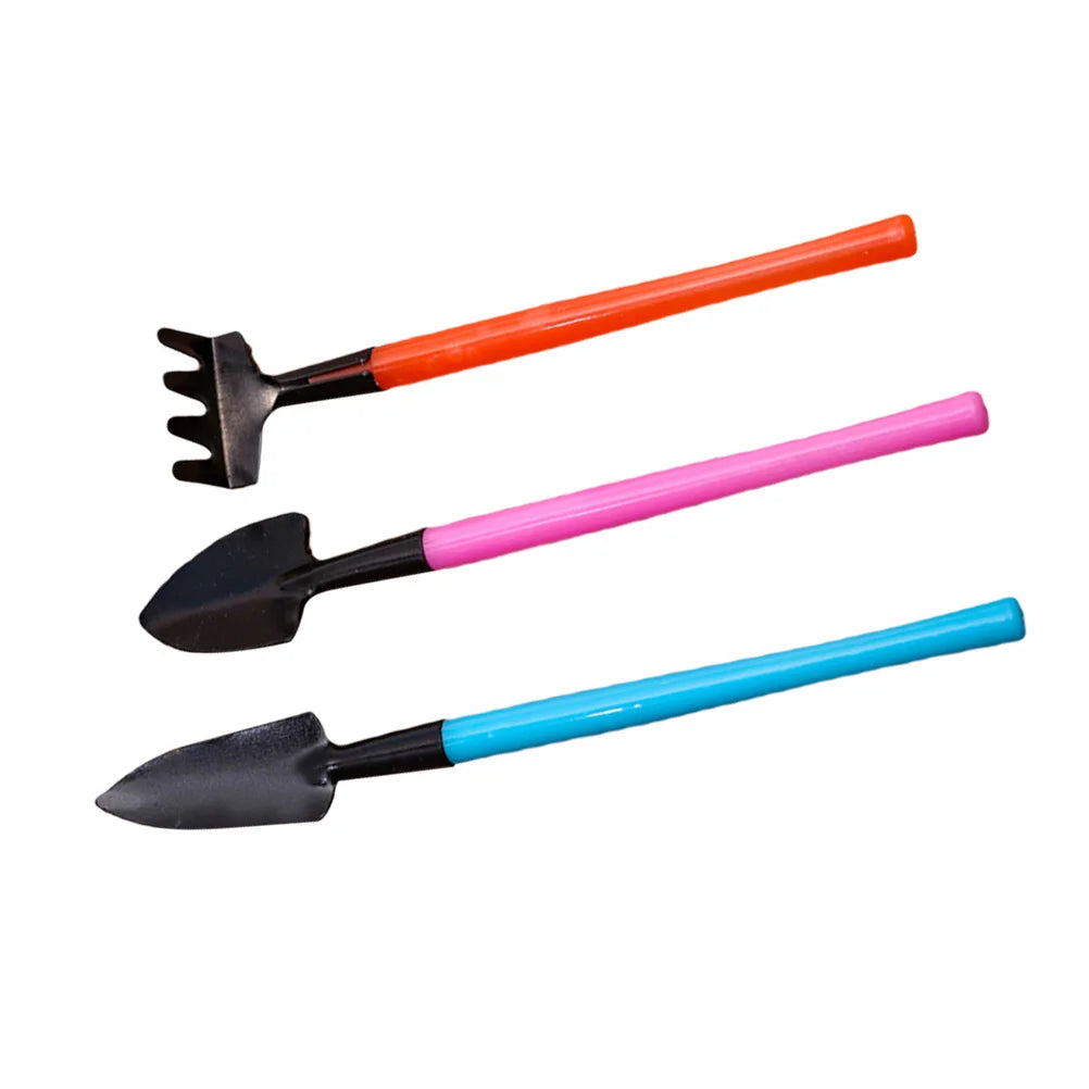 Luvikno | Florinita 3-delt Mini Hageredskapssett | Håndspade, Rive & Spade | For Stueplanter & Bonsai | 22 cm Lengde