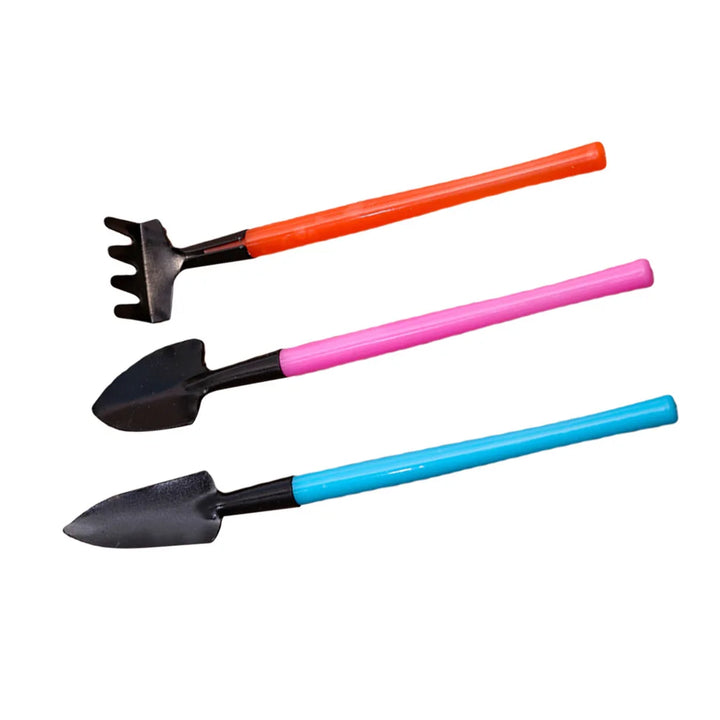 Luvikno | Florinita 3-delt Mini Hageredskapssett | Håndspade, Rive & Spade | For Stueplanter & Bonsai | 22 cm Lengde