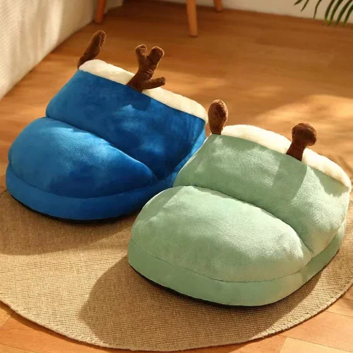 Luvikno | Slippernest - Sammenleggbar Hundeseng i Korall Fleece for Vinterkomfort