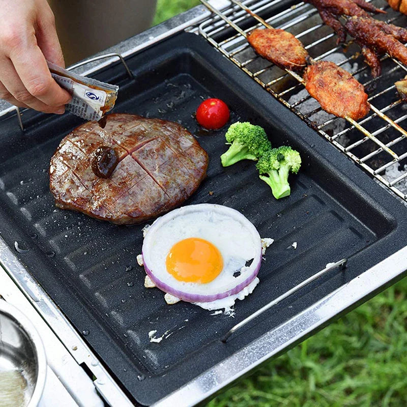 Luvikno | Feurossa Støpejern Grillplate Vendbar Plate | For Gassgrill & Komfyr | 25 × 30 cm | For Pizza, Kjøtt, Grønnsaker & Fisk