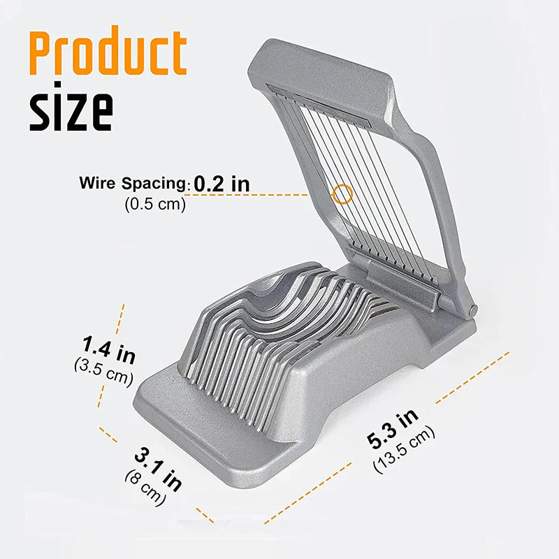 Luvikno | Egg Slicer SchnittMeister | Rustfritt Stål Kuttetråder | For Egg, Ost & Sopp | Robust Aluminiums Hylster
