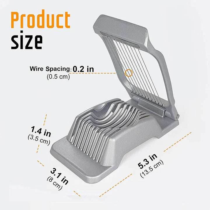 Luvikno | Egg Slicer SchnittMeister | Rustfritt Stål Kuttetråder | For Egg, Ost & Sopp | Robust Aluminiums Hylster