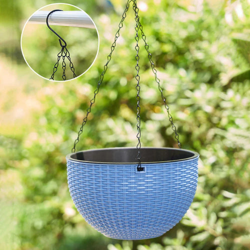 Luvikno | Rattania Bloom Hengepotte | Europeisk Stil | Honningkake Mønster & Rattan Utseende | For Hage, Balkong & Innendørs